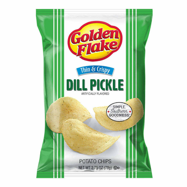 Golden Flake Potato Chips Thin & Crispy Dill Pickle 4 / 1.75 oz.