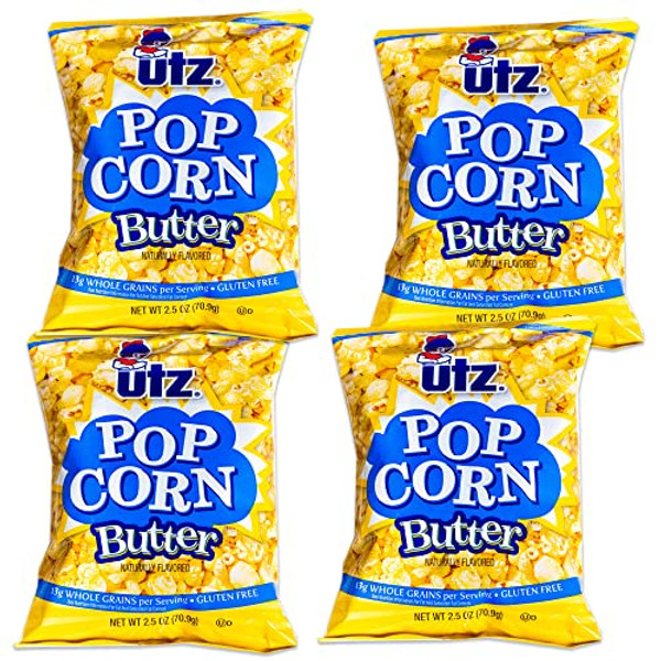 Utz Butter Popcorn - Delicious, Buttery, Tasty Popcorn - 4, 2.5oz Bags Delicious natural butter flavor!