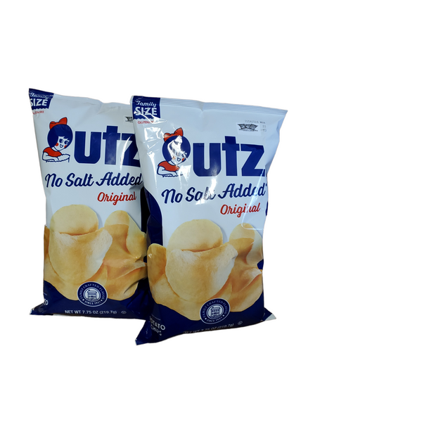 Utz No Salt Added potato chips is a fresh-tasting, crispy potato chip snack that uses only two high-quality ingredients!  Savor the flavor of a great chip with no salt added.
