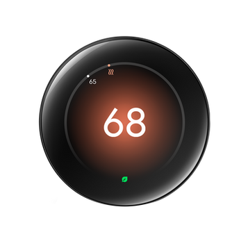Nest Learning Thermostat Polished Obsidian front view 68 heating Nest Learning Thermostat Polished Obsidian front view 68 heating