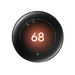 Nest Learning Thermostat Polished Obsidian front view 68 heating