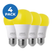 LED Dusk to Dawn Sensor Bulb with a "4 pack" label. LED Dusk to Dawn Sensor Bulb with a "4 pack" label.