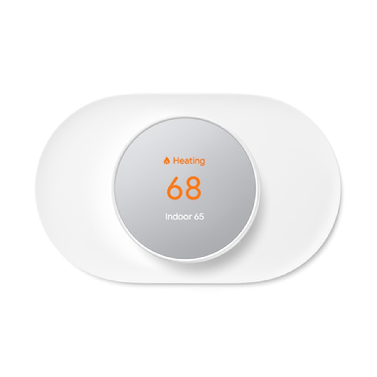 Nest thermostat with trim plate on wall