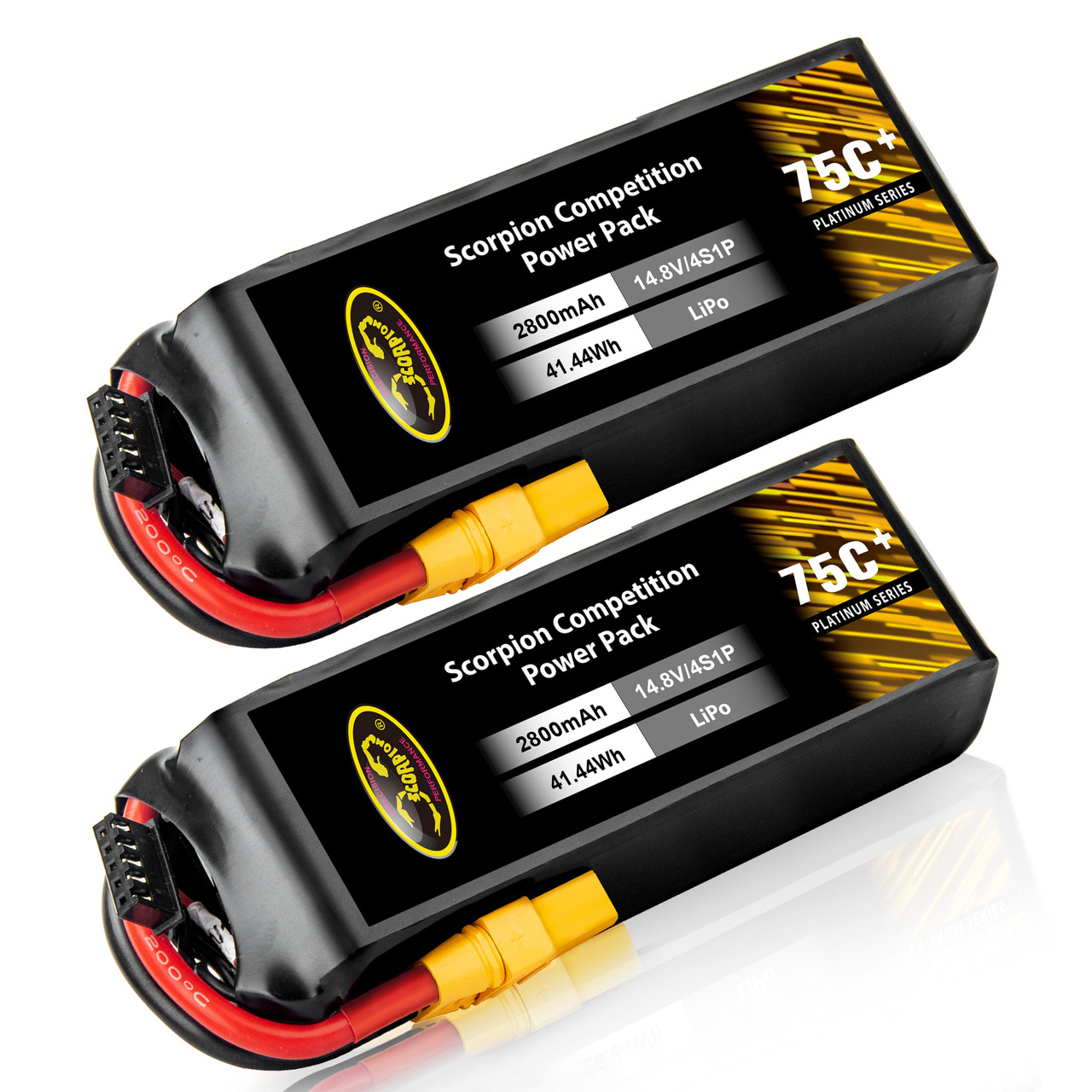 Scorpion Power 2800mAh 75C 14.8V 4S Lipo Battery with XT60(2 pack