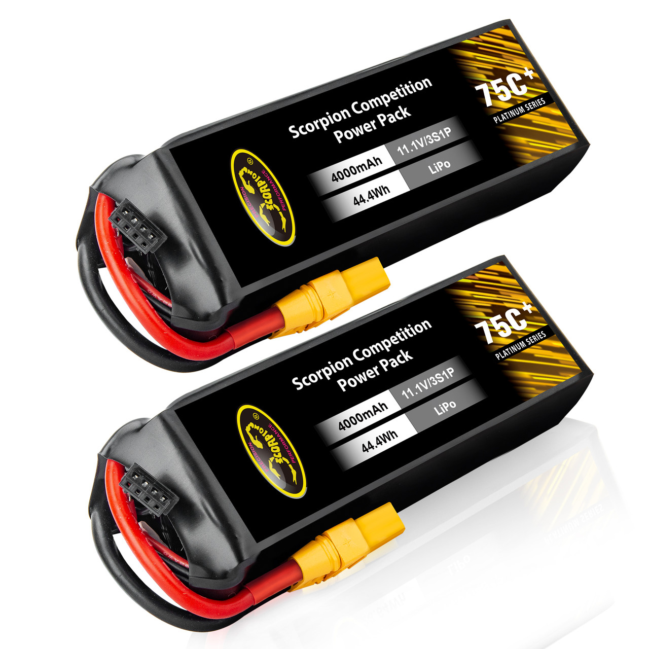 Scorpion Power 4000mAh 75C 11.1V 3S lipo battery with XT60(2 Pack