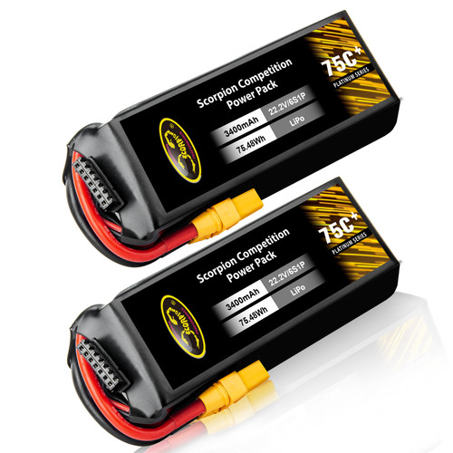 Scorpion 22.2V 6S 1800mAh FPV Lipo battery with XT60 Plug