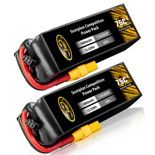  1800mAh 75C 7.4V Lipo battery