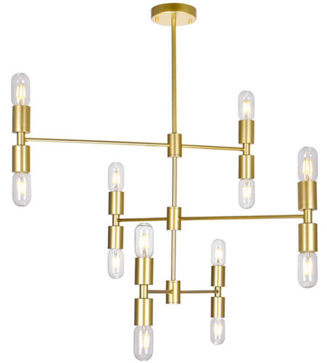 12 Light Chandelier with Medallion Gold Finish