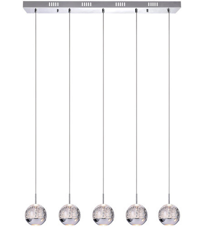 5 Light Multi Light Pendant with Chrome finish