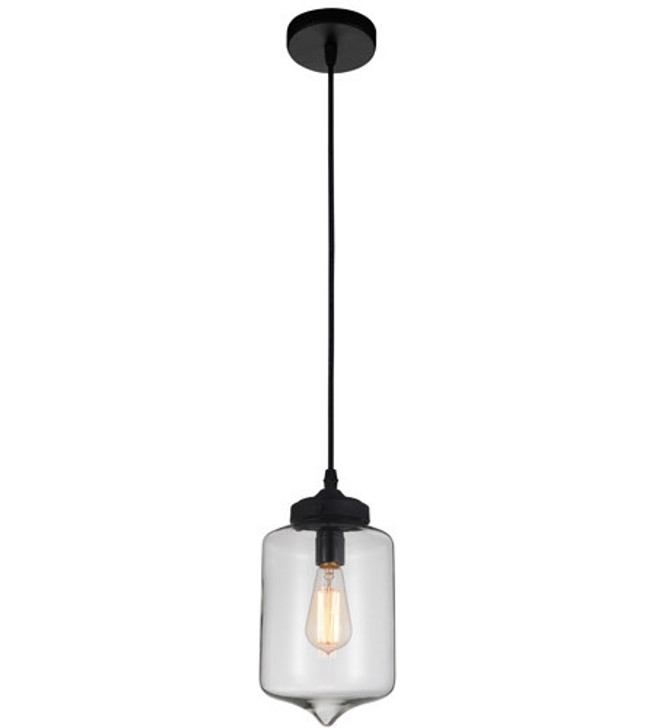 1 Light Down Mini Pendant with Transparent finish