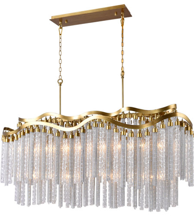 12 Light Down Chandelier with Gold finish