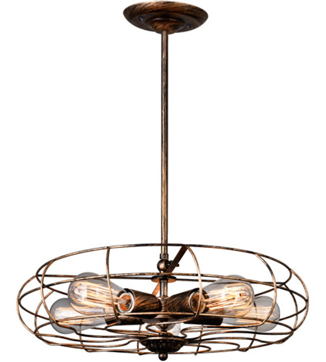 5 Light  Pendant with Antique Copper finish