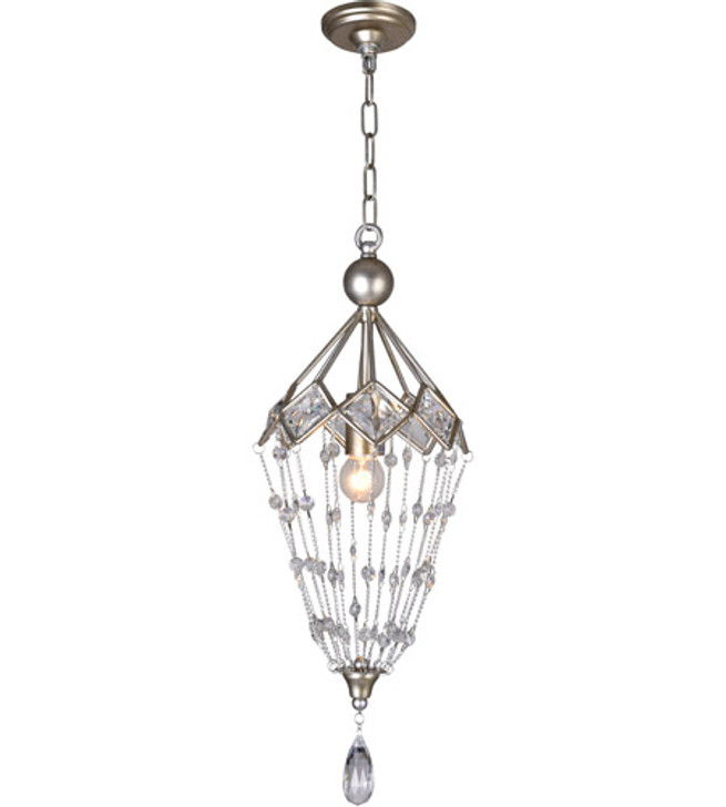 1 Light Down Mini Chandelier with Speckled Nickel finish