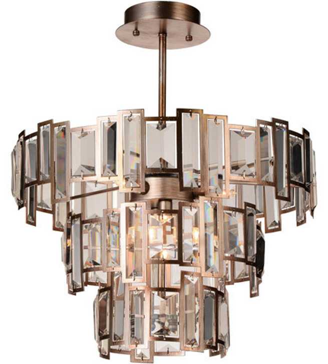 5 Light Down Chandelier with Champagne finish