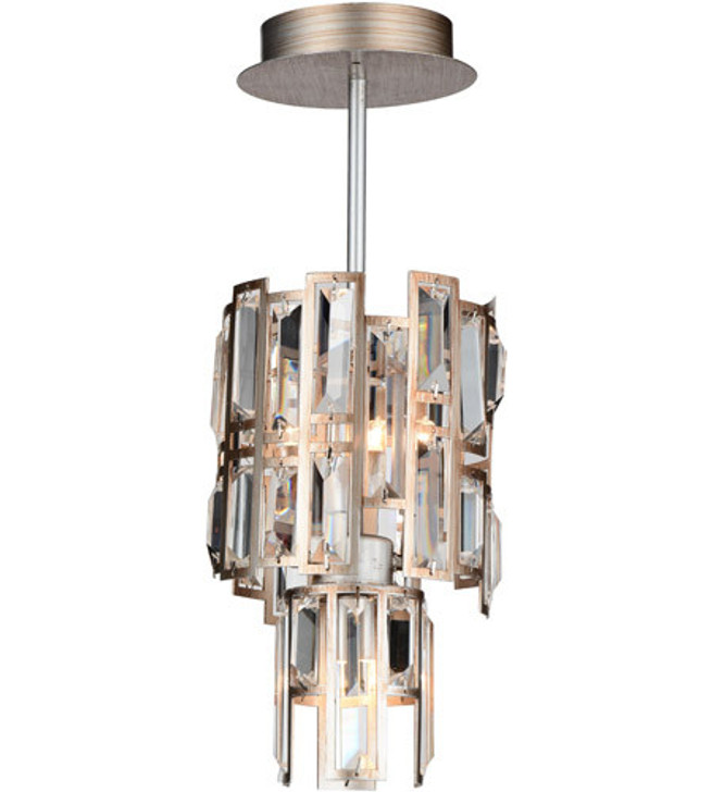 3 Light Down Chandelier with Champagne finish