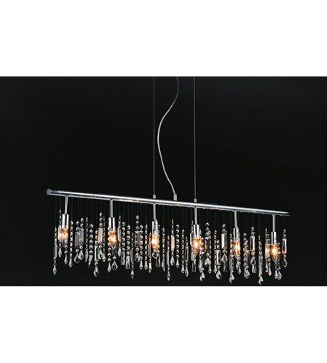 6 Light Down Chandelier with Chrome finish 5549P46C