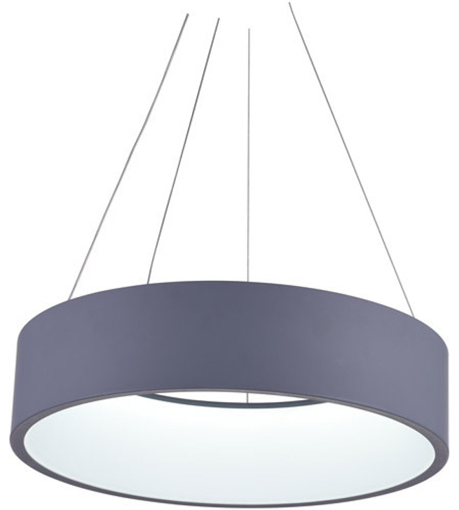 LED Drum Shade Pendant with Gray & White finish 7103P18-1-167-A