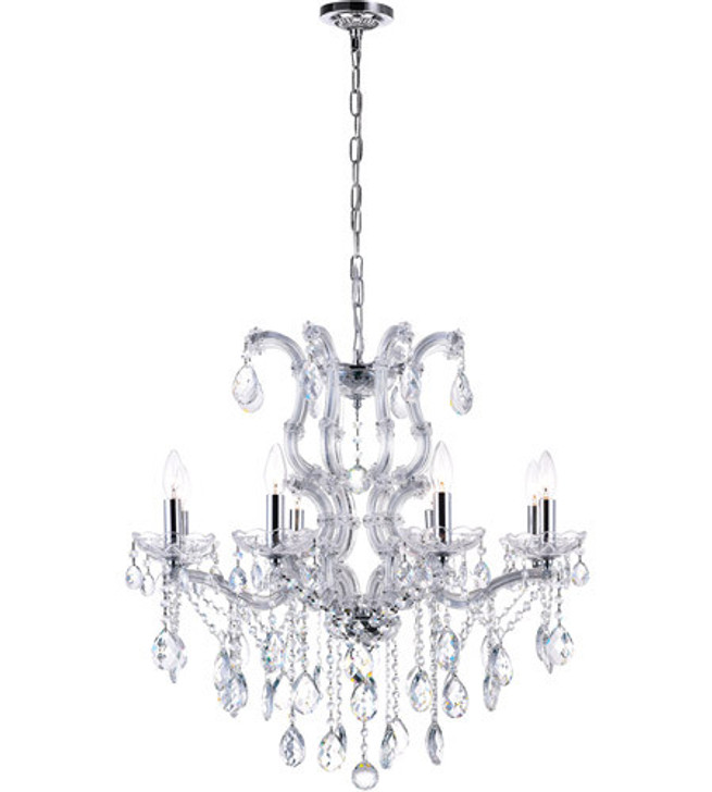 8 Light Up Chandelier with Chrome finish 8312P28C-8 (Clear)