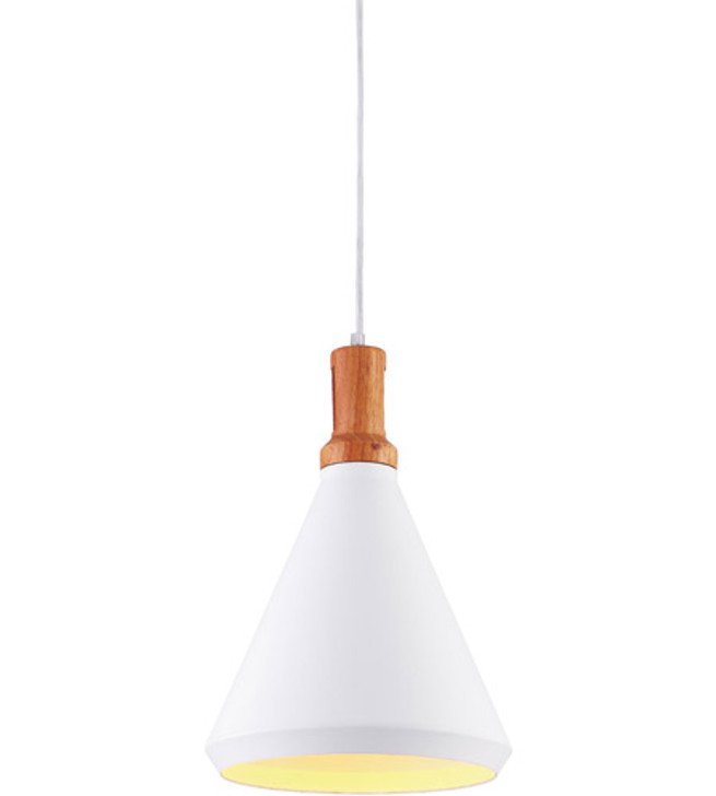 1 Light Down Mini Pendant with White finish 9623P10-1-132