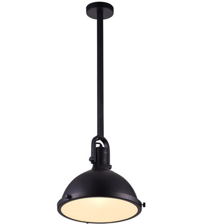 1 Light Down Pendant with Black finish 9760P12-1-101