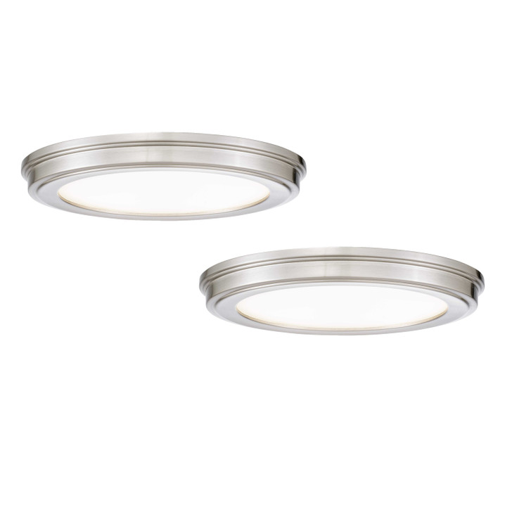 Jupiter 13 in. Brushed Steel Color Changing LED Ceiling Flush Mount – 2 Pack