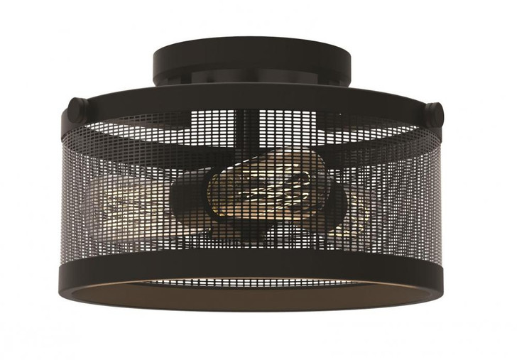 Gastown Small 3 Light Semi-Flush Mount Graphite Net Finish