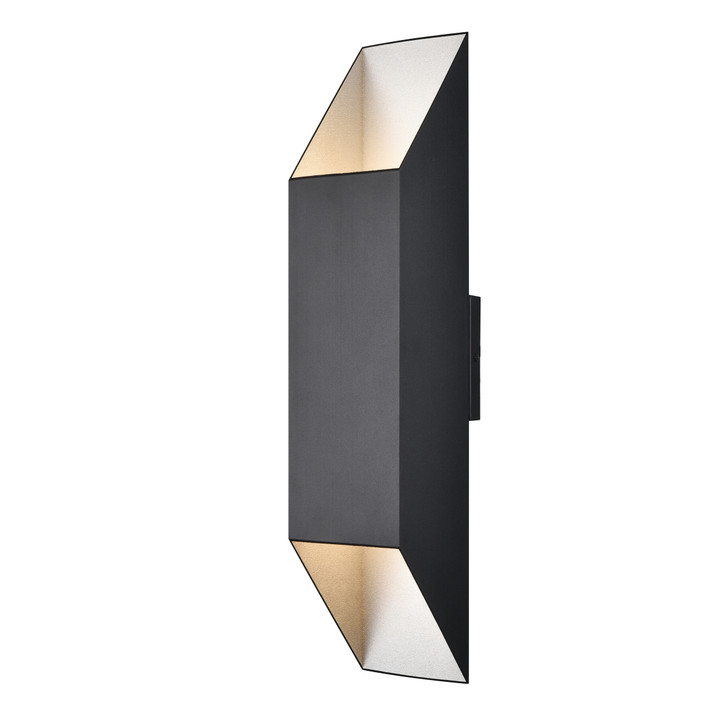 Brecon Outdoor Square 24 Inch 2 Light Sconce Stainless Steel and Black Finish