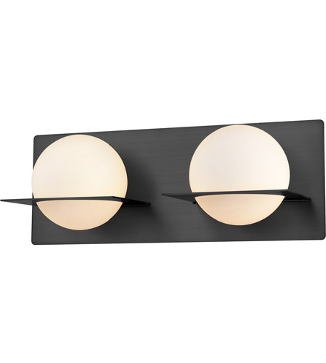 IO 2 Light Vanity Ebony with Half Opal Glass Finish