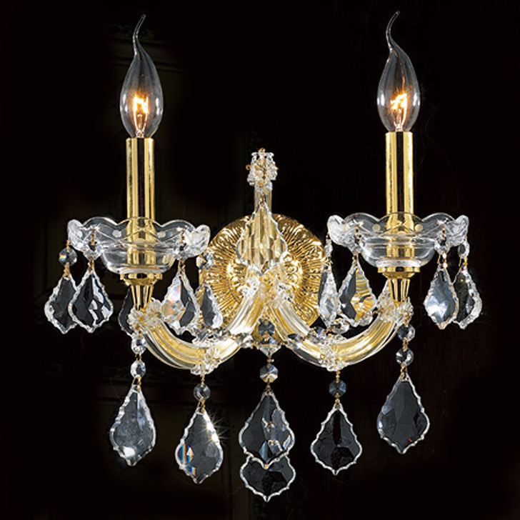 2 Light Maria theresa crystal wall sconces KL-41039-2-G