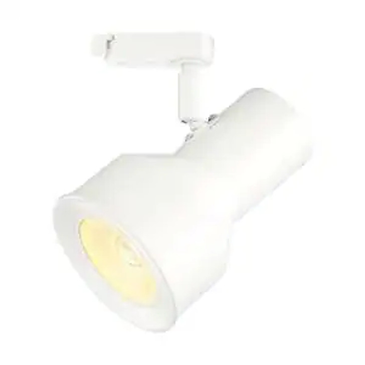 Large 1-Light Solid White Step Cylinder Integrated LED Track Lighting Head EVT1032D3A-06