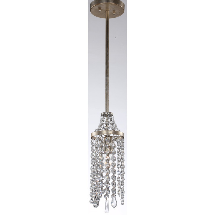 Zeev Lighting Palais Collection Silver Leaf Mini Pendant Ceiling Light MP40010/1/SL-AG-V