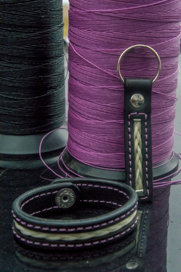shapesbyX-Distressed Purple 12mmx6mm Braided Leather Strap Braid Brace