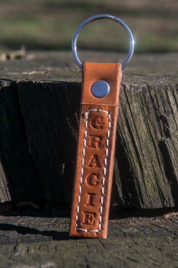 Custom Mail In Horse Hair Leather Key Chain