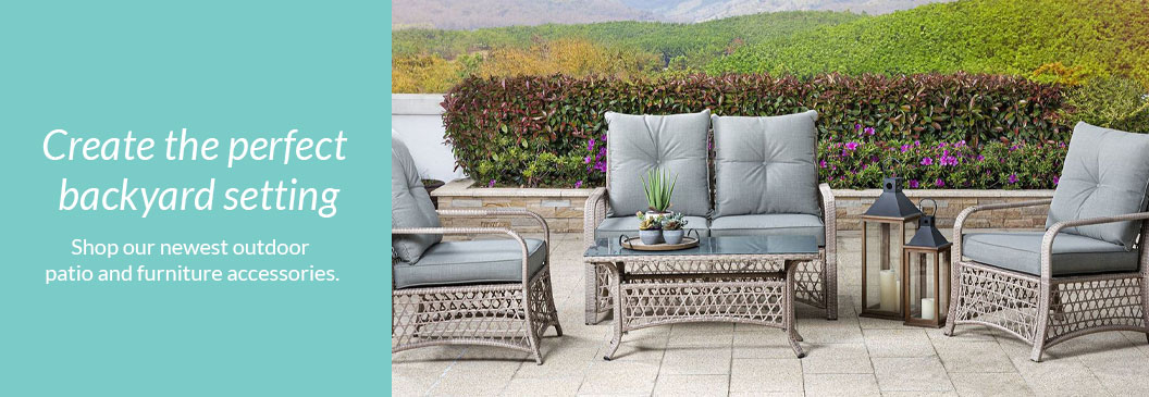 Create the perfect backyard setting | Shop our newest outdoor patio and furniture accessories.