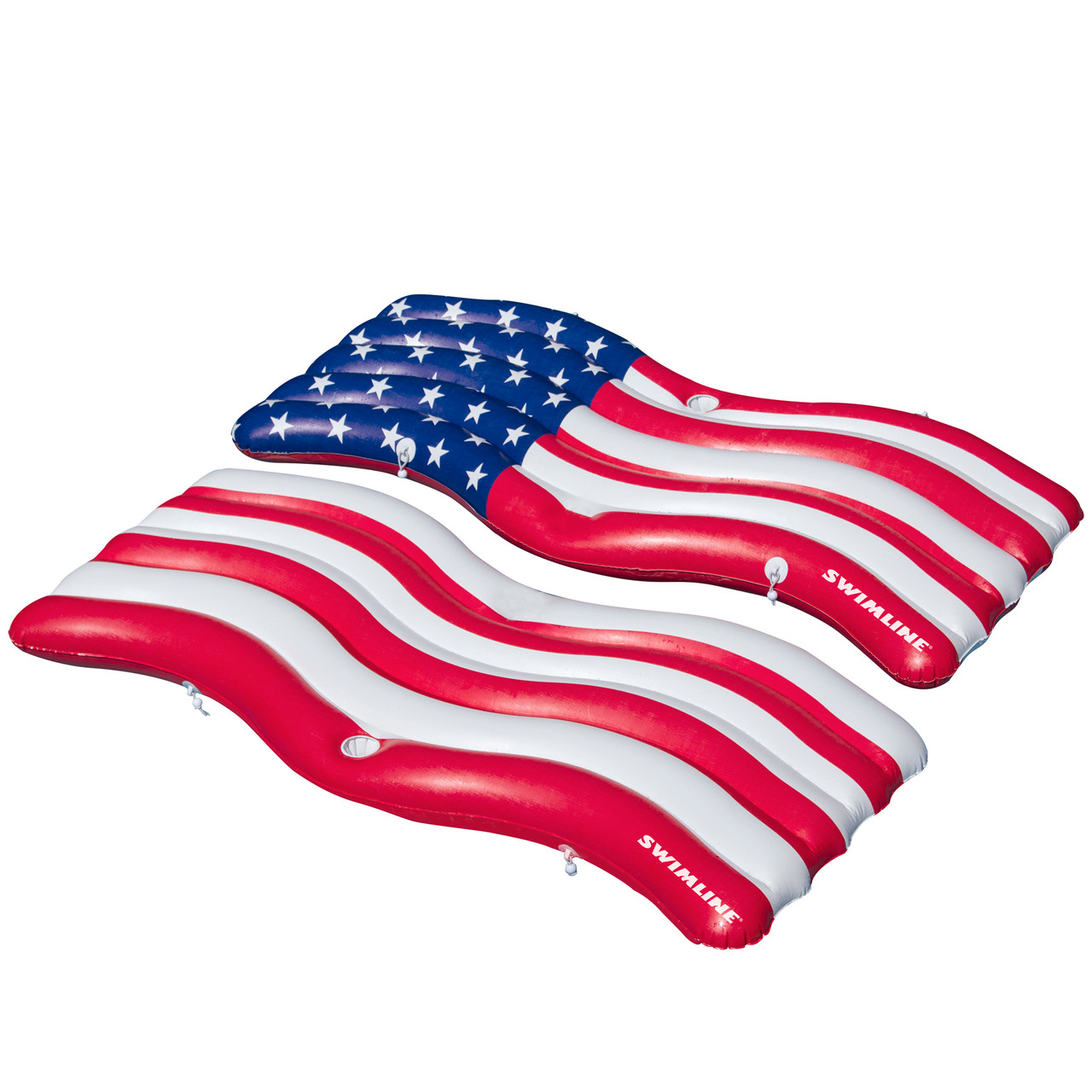 72.5 Set of 2 American Flag Patriotic Swimming Pool Inflatable