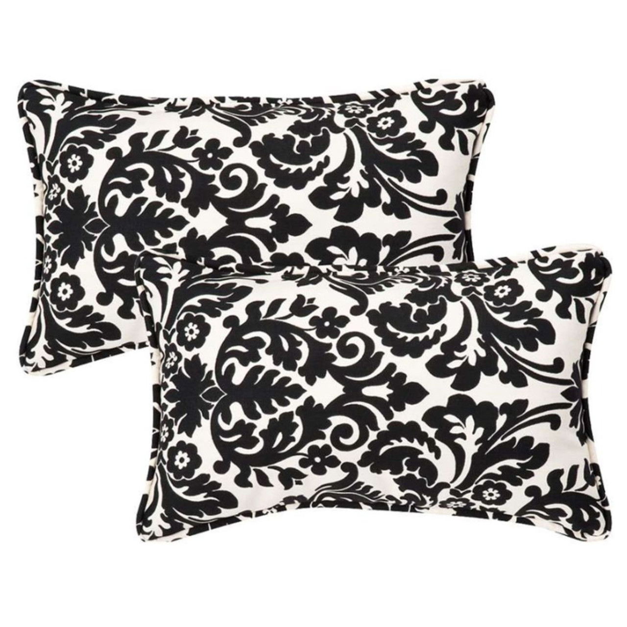 Dramatic Pillows Set of 2 Black & White Dramatic Damask Reversible Throw Pillows 18.5 ...