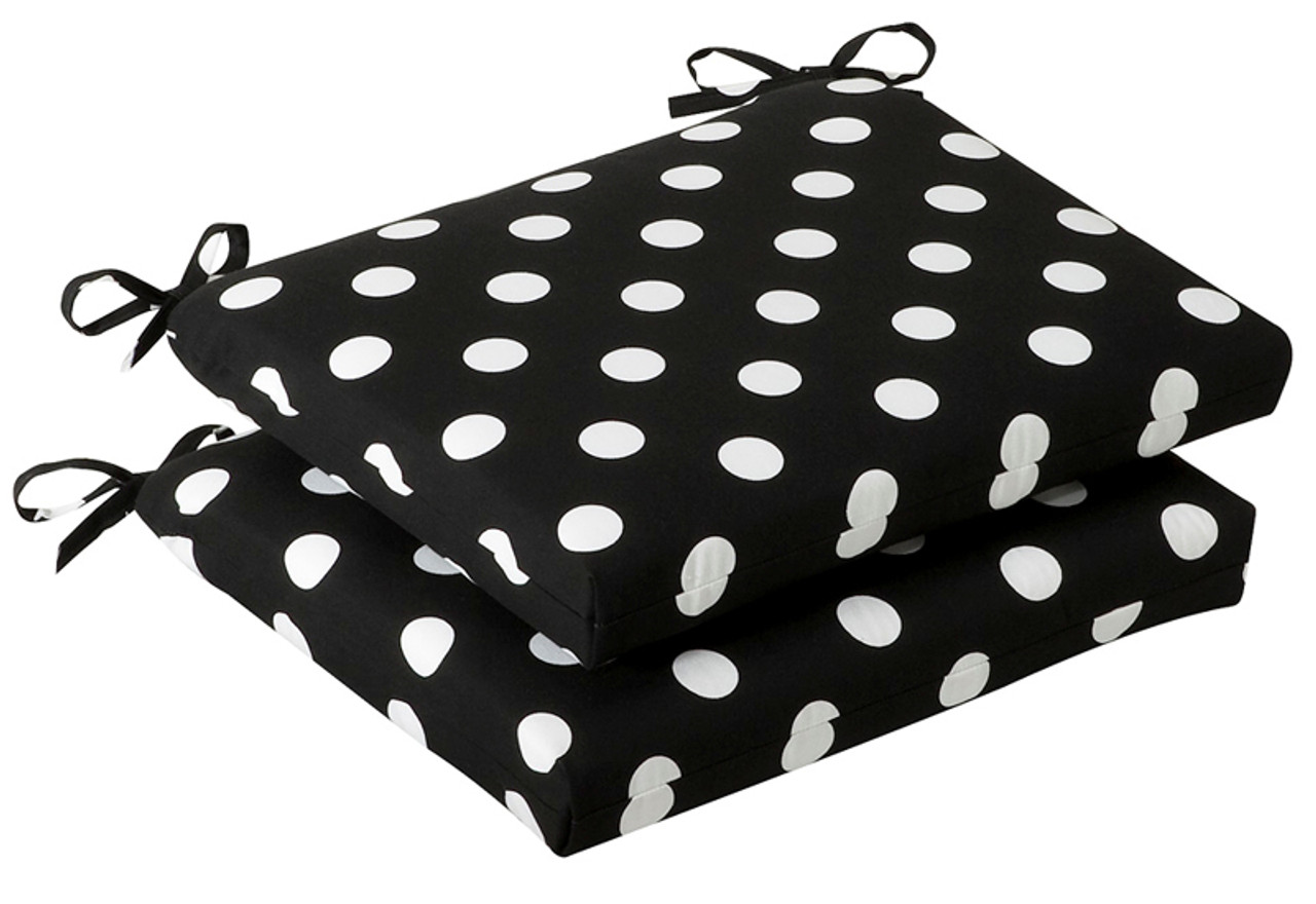 Set of 2 Black White Polka Dot Outdoor Patio Furniture Chair