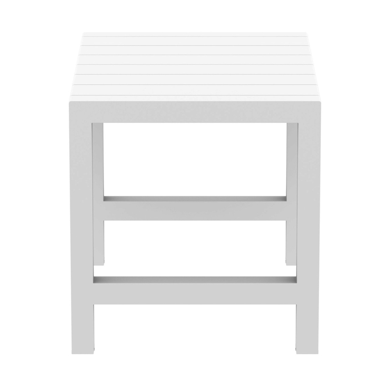 55" White Extendable Rectangular Outdoor Patio Bar Table Pool Central