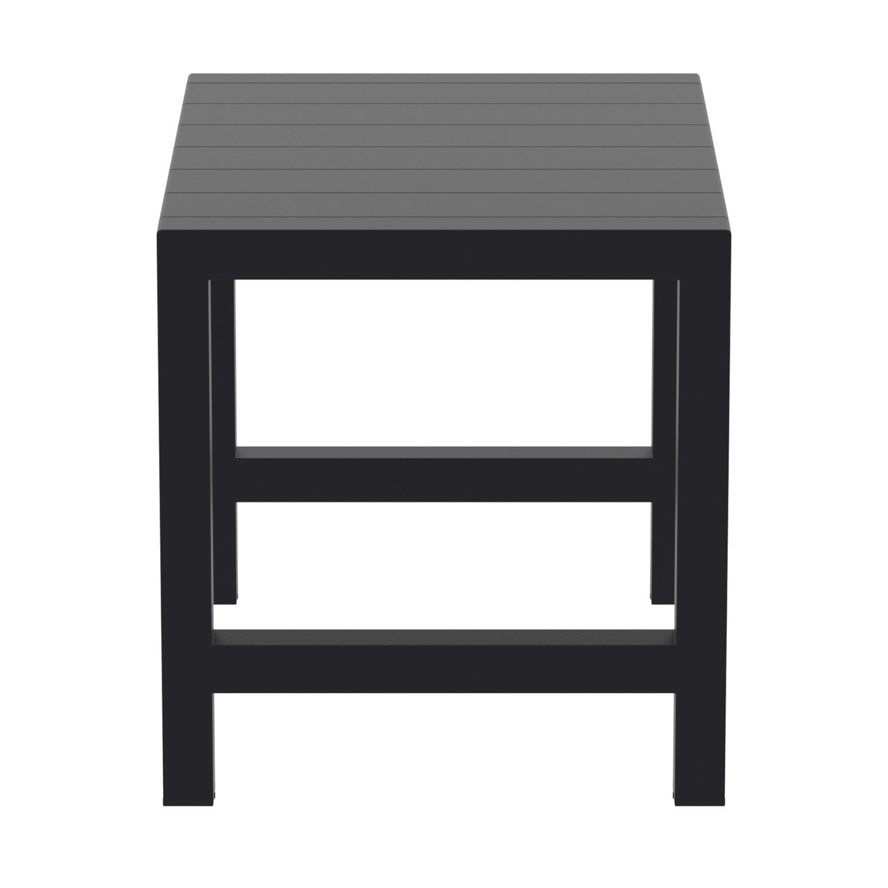 55" Black Extendable Rectangular Outdoor Patio Bar Table Pool Central