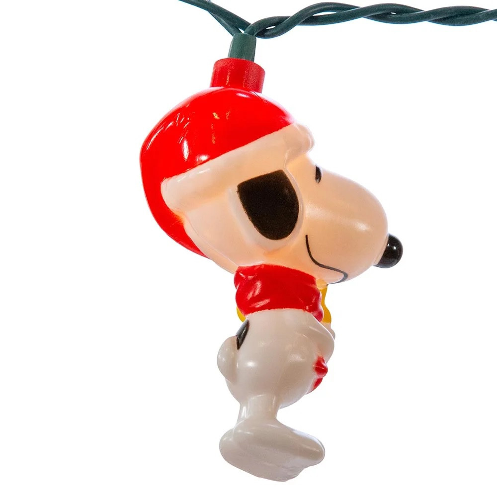 10Count White & Red Snoopy LED Christmas Light Set, 2.5ft Green Wire Pool Central