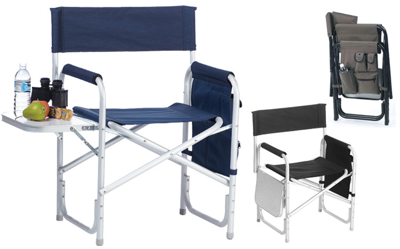 Portable Lightweight Aluminum Frame Sporting Event Chair Navy Pool