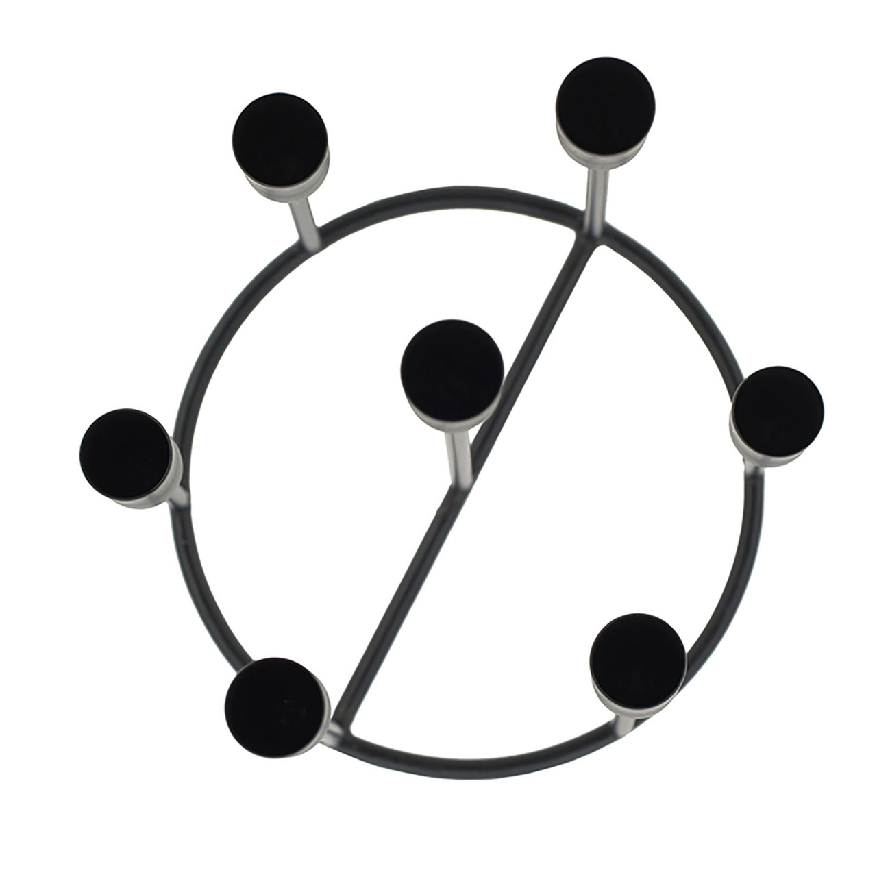 14" Black Solid Circular Candelabra Candle Holder Pool Central