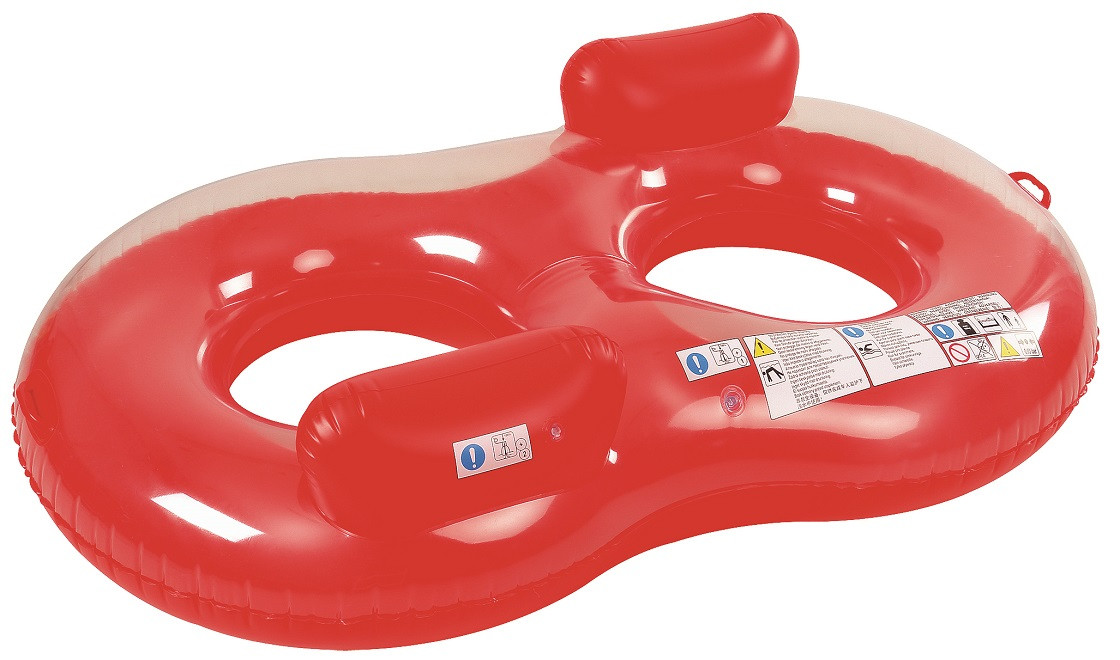 74'' Red Inflatable Duo Circular Swimming Pool Lounger | Pool Central