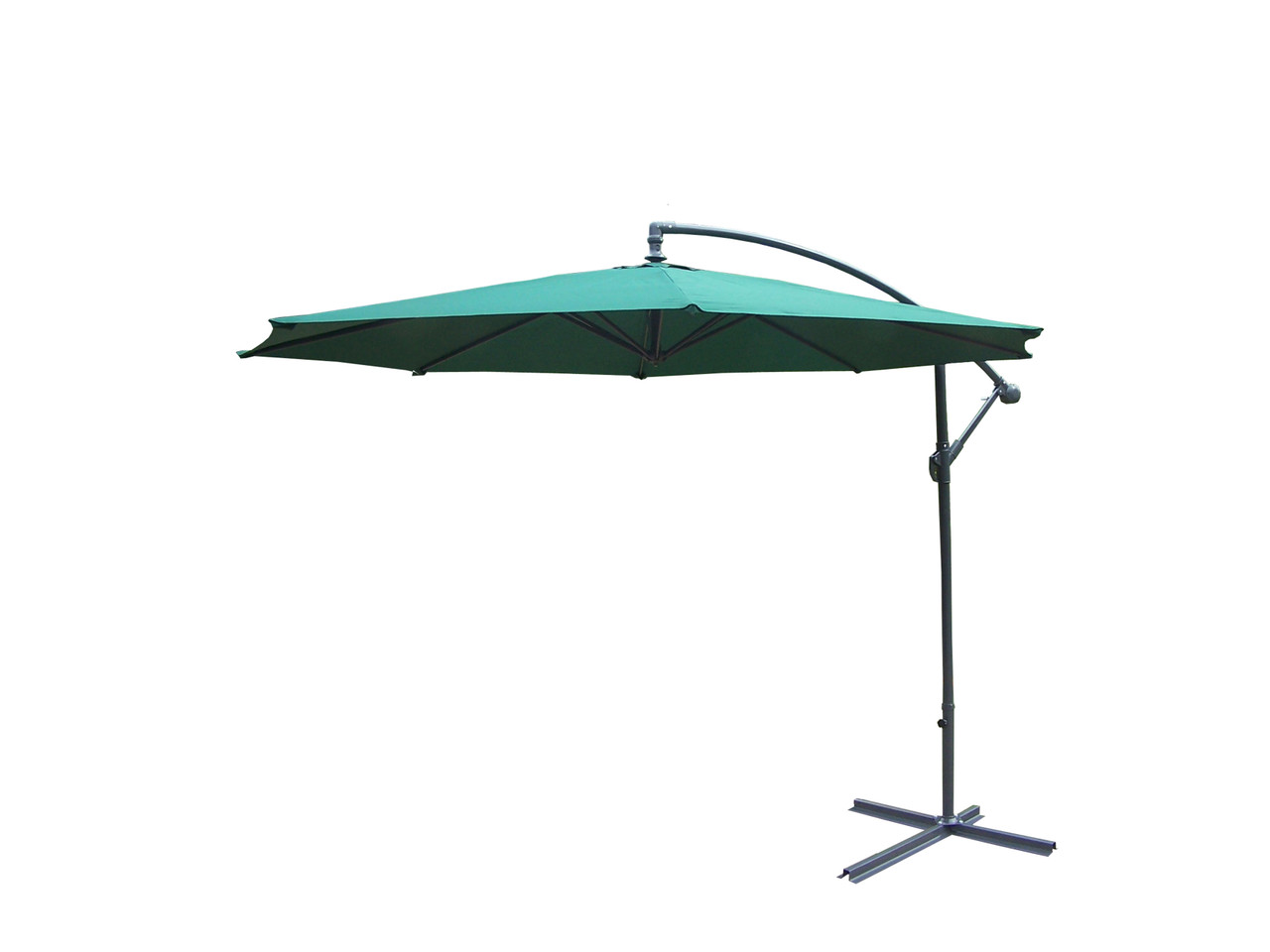 10' Green Patio Cantilever Umbrella with Crank & Position Operation