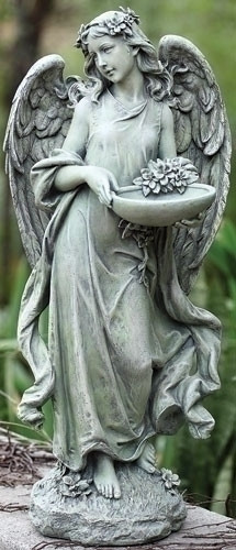 15.75" Joseph's Studio Angel Bird Feeder & Bath Outdoor Garden Statue ...