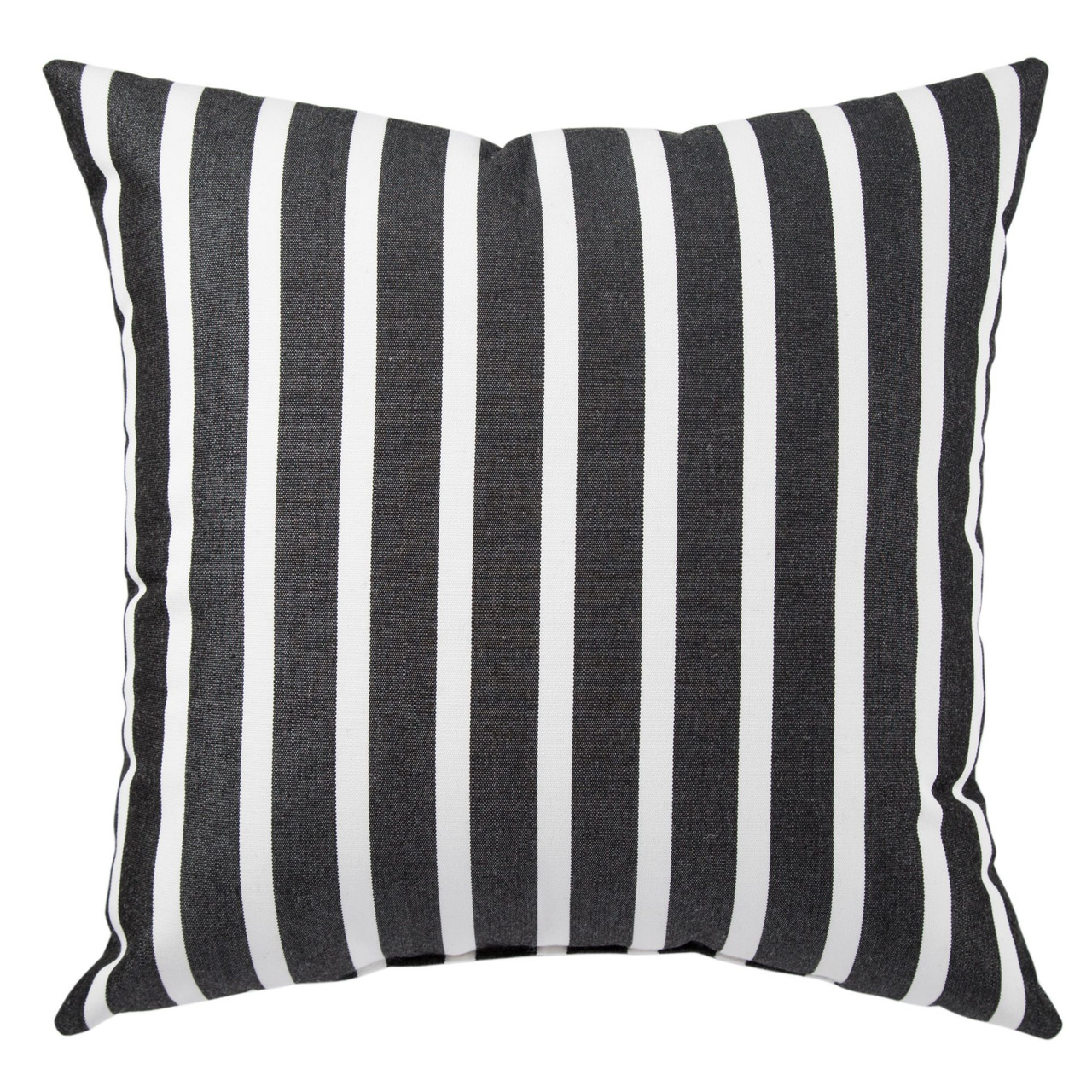 17" Black & White Striped Outdoor Patio Square Throw Pillow Pool Central