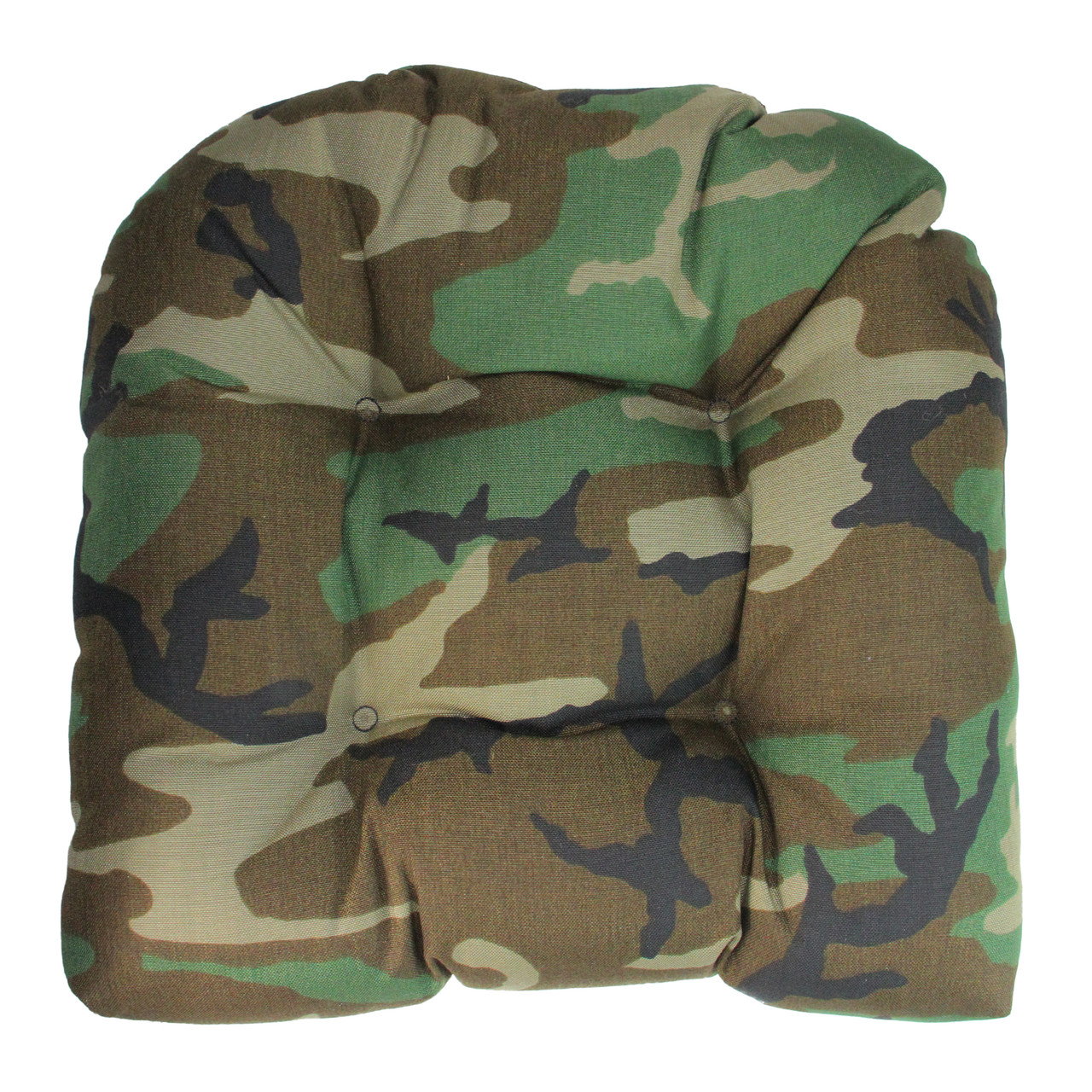 19" Black & Green Outdoor Patio Tufted Wicker Chair Seat Cushion Pool