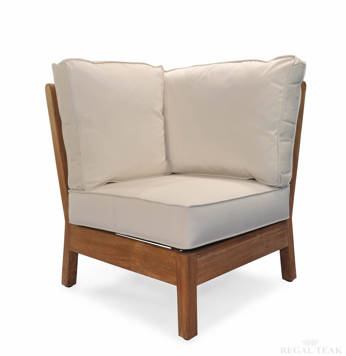 35" Natural Teak Deep Seating Outdoor Sectional Corner with Harwood