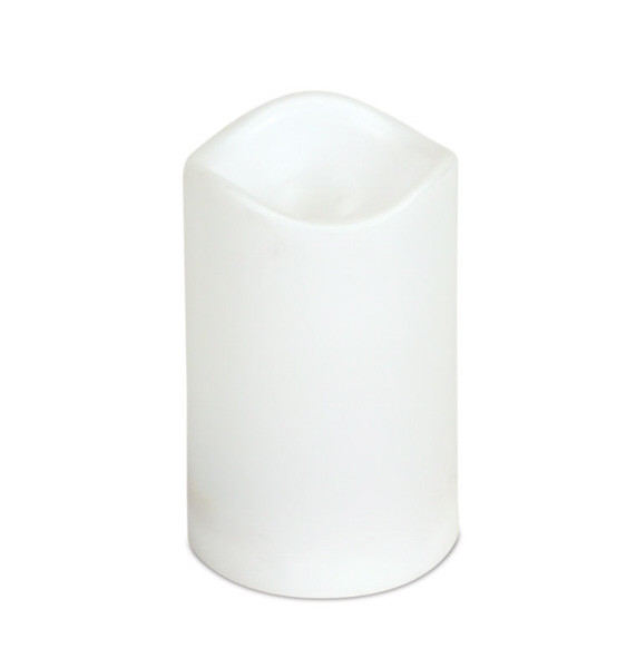 4.5" White Battery Operated Flameless LED Lighted Outdoor Pillar Candle