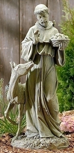 25" Joseph's Studio Saint Francis of Assisi with Horse Outdoor Patio Garden Statue Pool Central